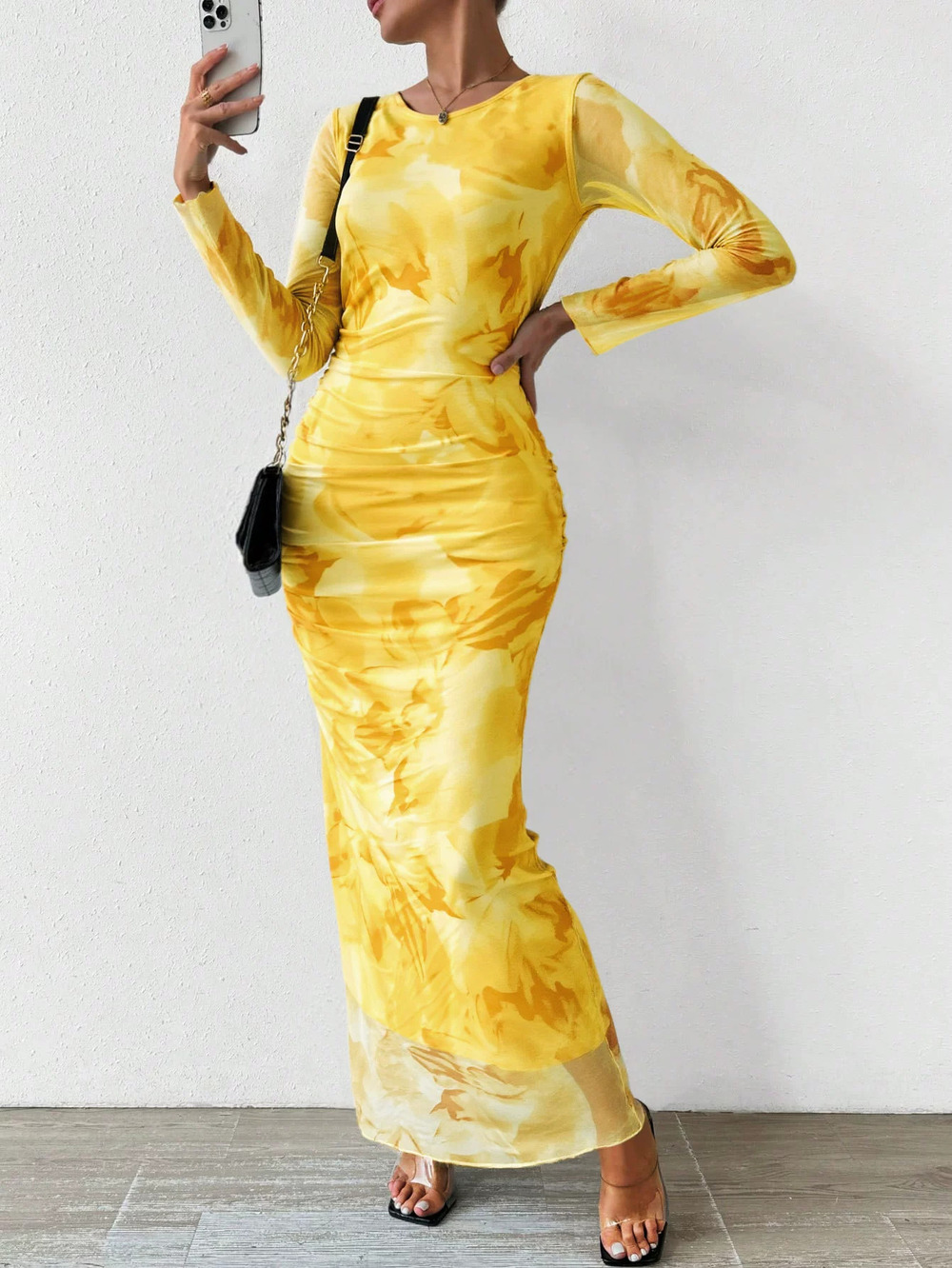 ZARA Sexy Spaghetti Strap Strapless Maxi Tie Dye High Waist Bodycon Dress